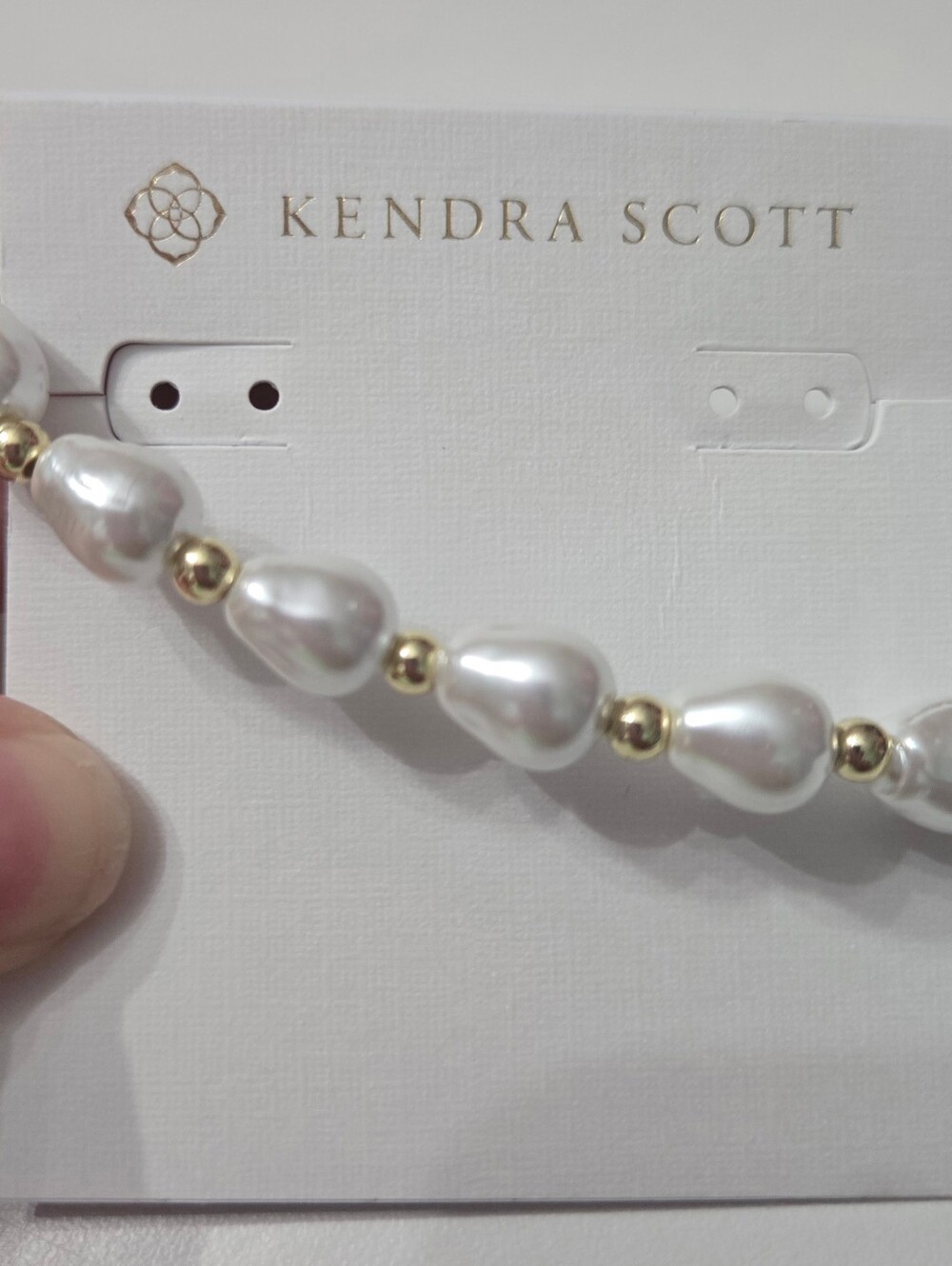 Kendra Scott Jovie Gold Beaded Delicate Chain Pearl Bracelet